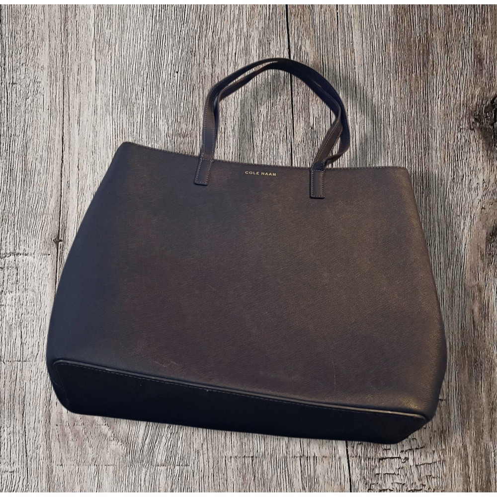 Cole Haan Saffiano Leather "Go Anywhere Tote" Black 16 X 14 X 4.5